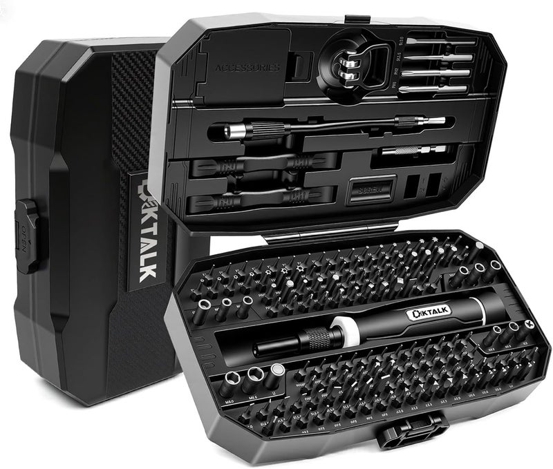 DikTalk 152Pcs Precision Screwdriver Set with 140 CR-V Bits,Magnetic Screwdriver Set with Storage Case&Accessories,Multi-Bit Electronics Repair Kit for iPhone,MacBook,Laptop,PC,Game Console,Tablet,Drone,etc - Image 1